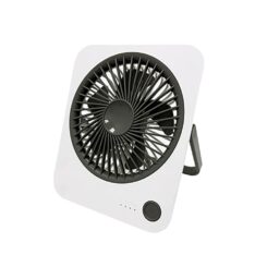 Ventilador de mesa recarregável preto e branco, 1200mah, 165 x 140 x 32,5 mm