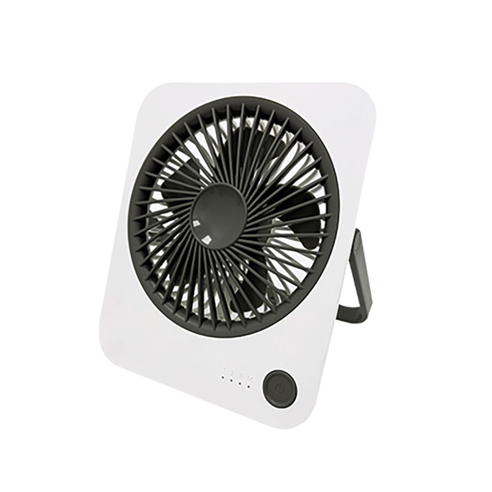 Ventilador de mesa recarregável preto e branco, 1200mah, 165 x 140 x 32,5 mm