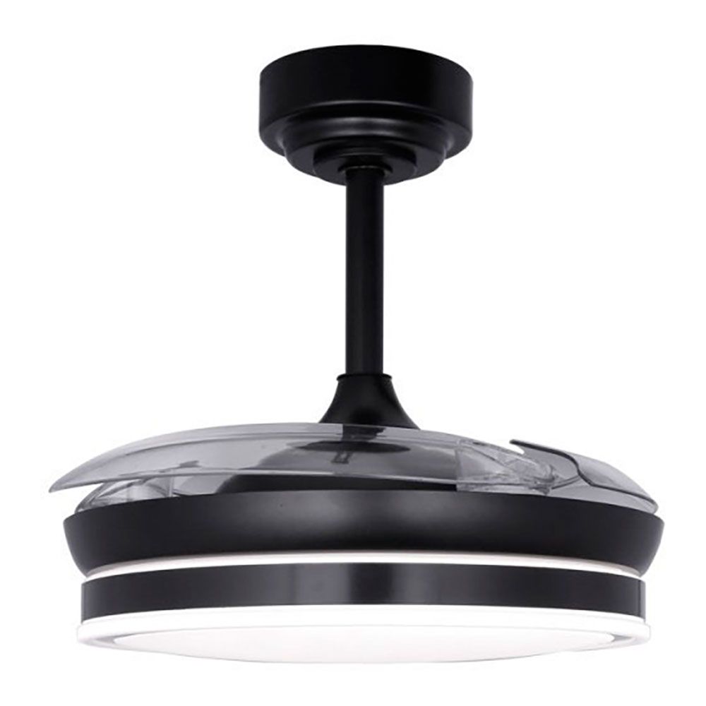 Ventoinha de teto LED 3CCT pás retráteis moss mini 46 W 5520 LM preto, pás Ø92 cm, aplique Ø39 cm, altura 32 - 42 cm - Image 3