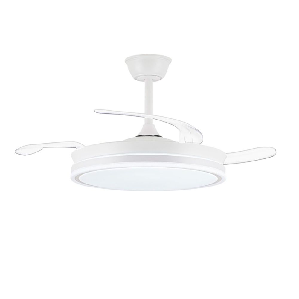 Ventoinha de teto LED 3CCT pás retráteis EVO smart 72 W 7920 LM branco, pás Ø106 cm, aplique Ø48,5 cm, altura 32 - 42 cm - Image 2