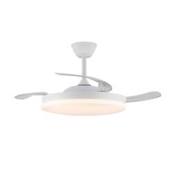 Ventilador de teto LED 3cct lâminas retráteis estrelas evo smart 72 w 7920 lm branco, lâminas ø106 cm, teto ø48,5 cm, altura 34 - 44 cm