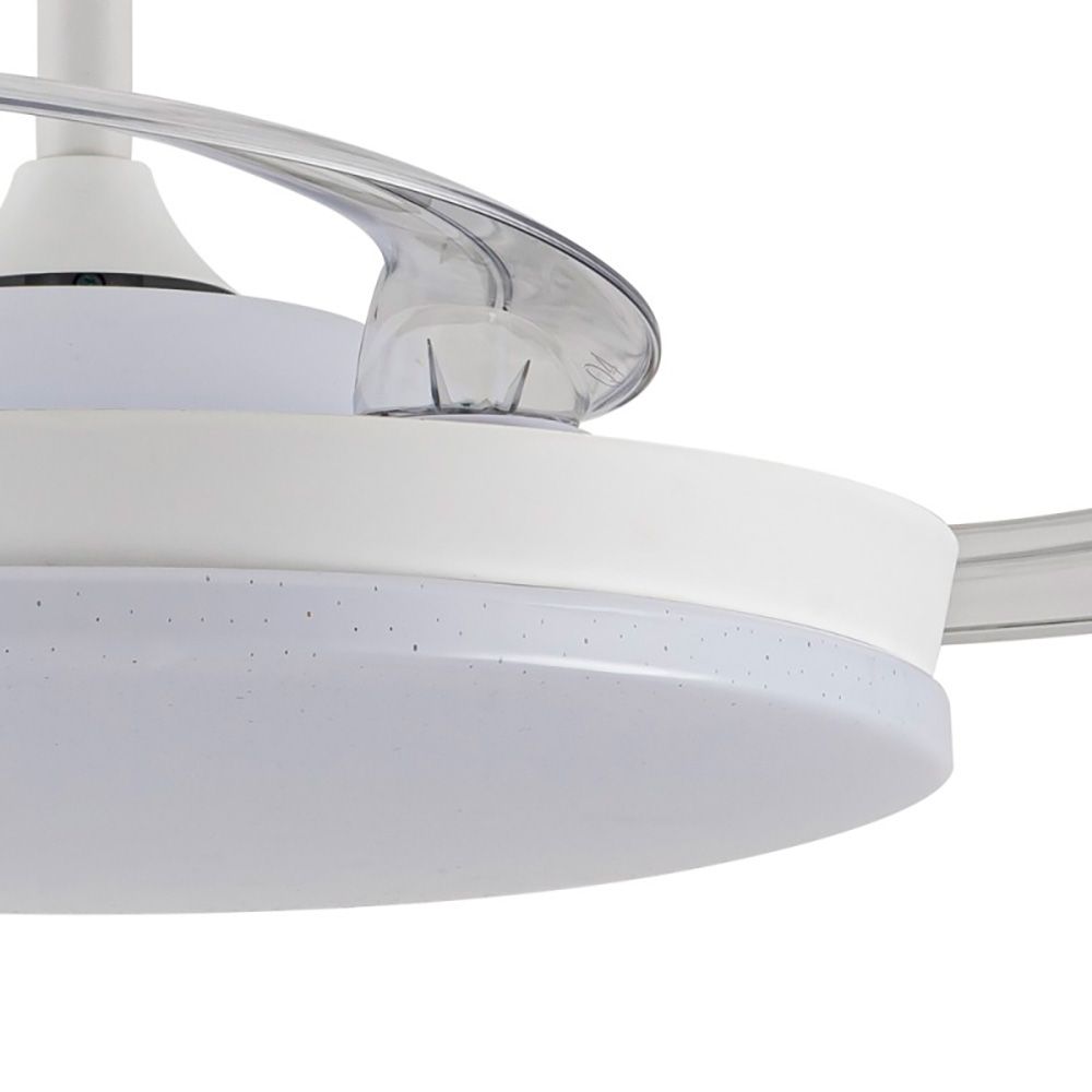 Ventilador de teto LED 3cct lâminas retráteis estrelas evo smart 72 w 7920 lm branco, lâminas ø106 cm, teto ø48,5 cm, altura 34 - 44 cm - Image 2