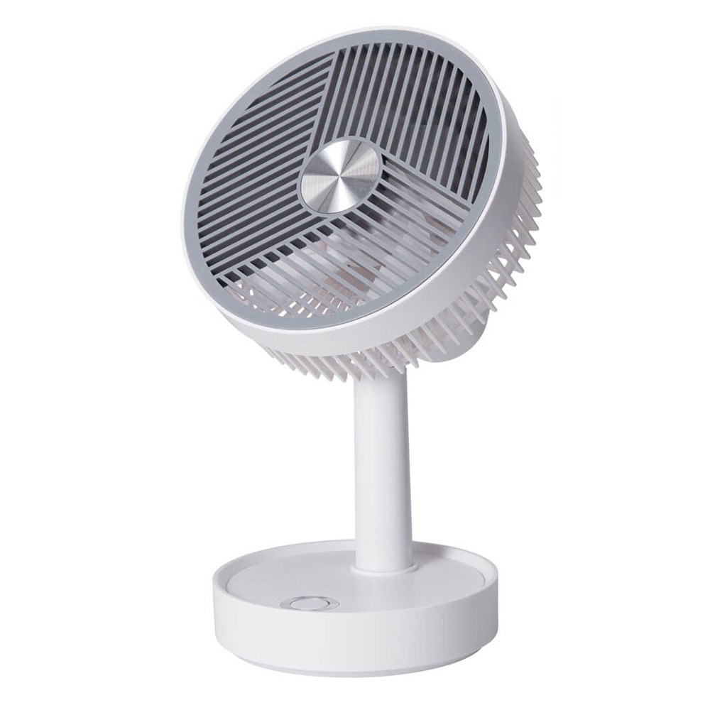 Ventilador de mesa recarregável, branco e cinzento, 3 velocidades, Ø135 x 270 mm