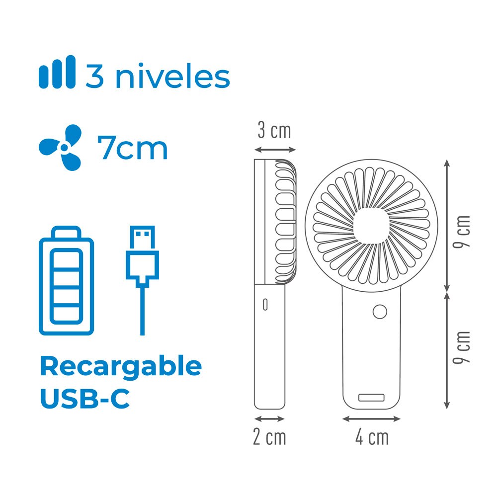 Ventoinha de bolso com base extraível com suporte para smartphone, 9 x 3 x 18 cm - Image 8