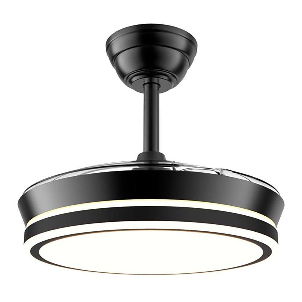 Ventilador de teto LED CCT, 3 pás retráteis 39 W, 4290 LM, preto, pás Ø90 cm, plafon Ø41 cm, altura 28 - 38 cm - Image 4
