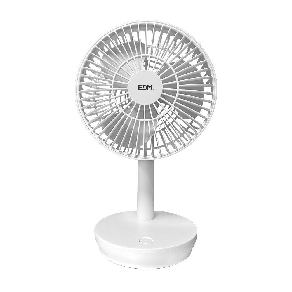 EDM Ventilador de mesa recarregável branco 5w, 31,6 dB, pás: ø14,5 cm 17 x 13 x 26 cm