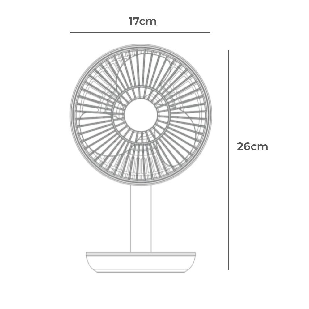 EDM Ventilador de mesa recarregável branco 5w, 31,6 dB, pás: ø14,5 cm 17 x 13 x 26 cm - Image 4