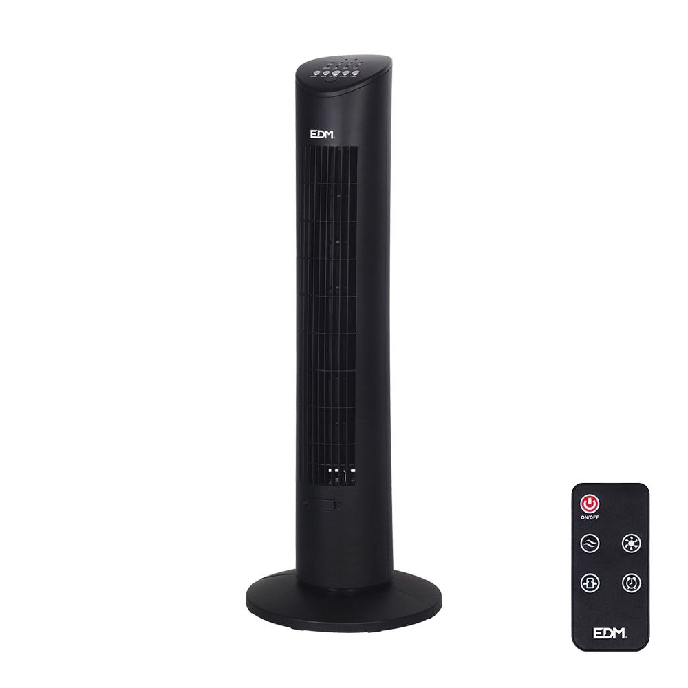EDM Ventilador de torre. potência: 60 w, 54,8 db, controle remoto, preto 28 x 78,3 cm