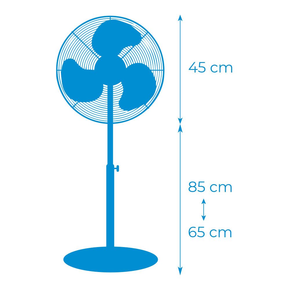 Ventoinha de pé com base circular. COR branco. potência: 45W, 55,6 DB, pás: Ø40 cm altura regulável 110-130cm - Image 4