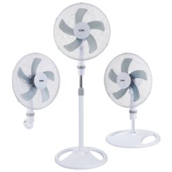 Ventilador 3 em 1, branco, potência 45 W, pás Ø40 cm, altura regulável 107-133 cm