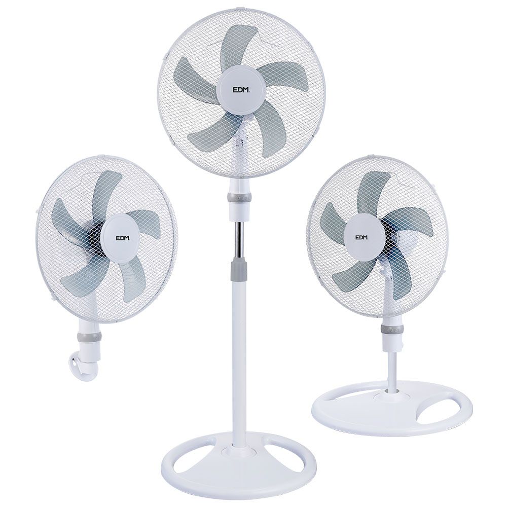 Ventilador 3 em 1, branco, potência 45 W, pás Ø40 cm, altura regulável 107-133 cm