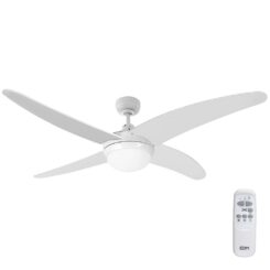 Ventilador de teto modelo Cáspio. cor branca. potência: 60w lâminas: ø132cm com controle remoto edm