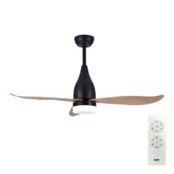 Ventoinha de teto de LED 112cm DC 15W + LUZ 18W 2.190lm 3.000K- 4000K-5.000K, 3CCT, MOD.45dB  kattegat EDM