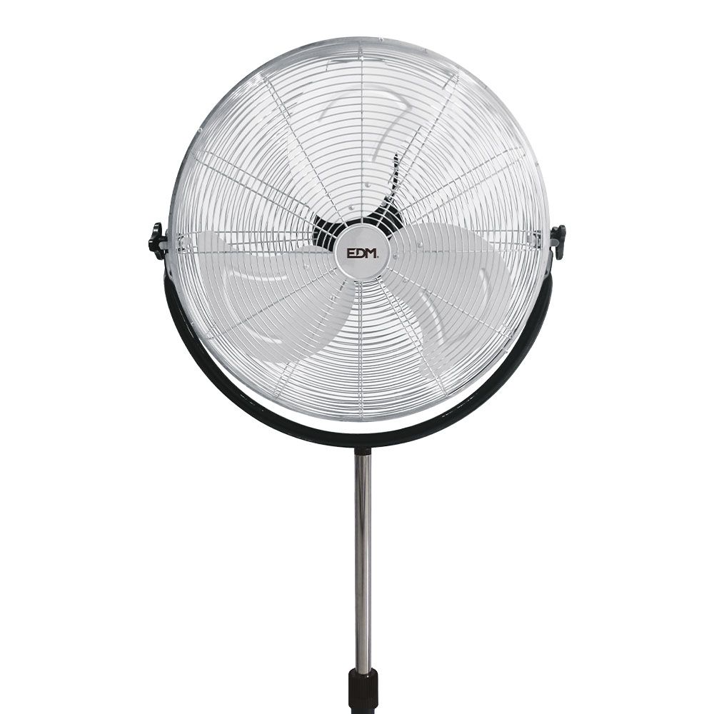 Ventilador de pie industrial base circular, cromado/negro, potencia 120 w, 64,9 db, aspas ø50 cm, altura regulable 118-148 cm - Image 2