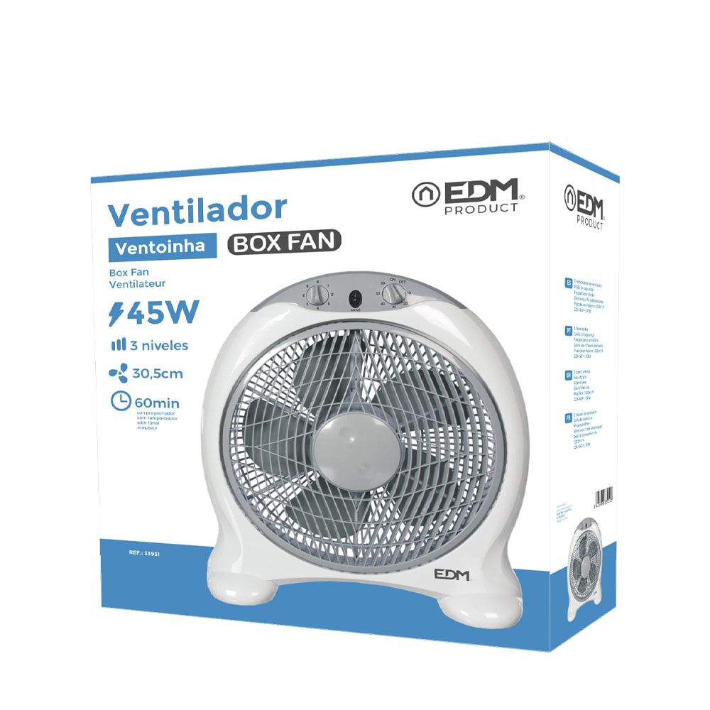 Ventoinha BOX FAN cor: branco/cinza. potência: 45W, 60dB, pás: Ø30,5 cm 38,5 x 13 x 46 cm - Image 3