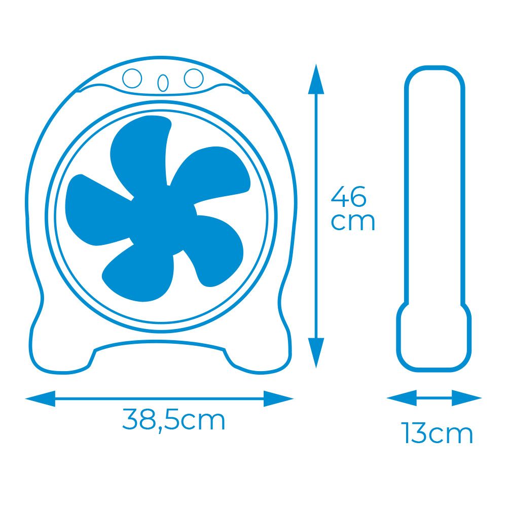 Ventoinha BOX FAN cor: branco/cinza. potência: 45W, 60dB, pás: Ø30,5 cm 38,5 x 13 x 46 cm - Image 4