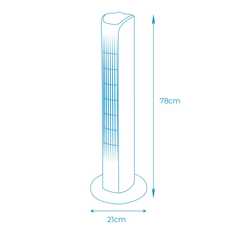 Ventoinha torre cor: branco potência: 45W, 60dB, 21 x 78 cm - Image 4