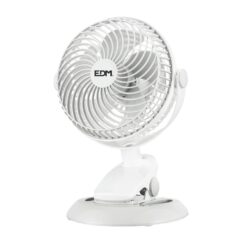 Ventilador mini recarregável com mola e base, 3W, 31,6 DB, Ø17 x 18 x 28 cm