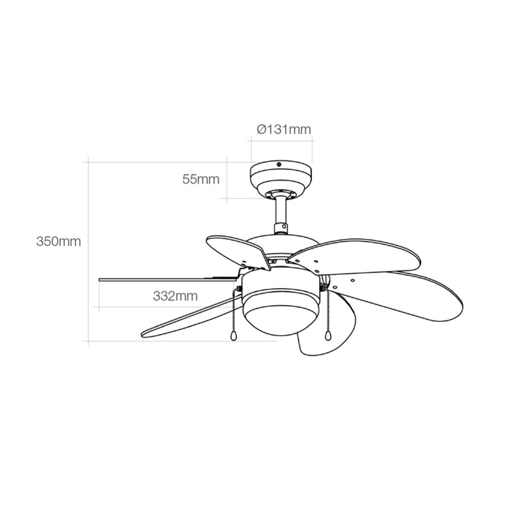 EDM Ventilador de teto modelo Aral. cor wengé/níquel acetinado. potência: 50w lâminas: ø76cm edm - Image 2