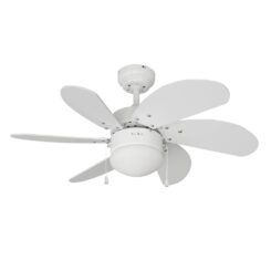 Ventoinha de teto modelo aral. COR branco. potência: 50 W pás: Ø76cm