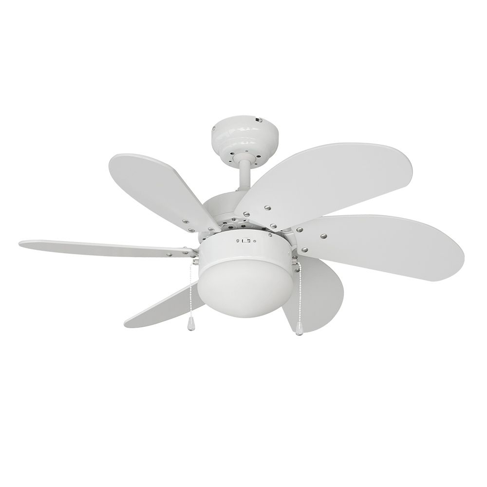Ventoinha de teto modelo aral. COR branco. potência: 50 W pás: Ø76cm