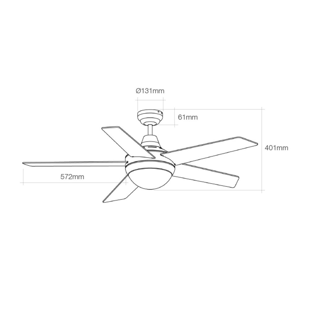 Ventoinha de teto modelo adriatico. COR branco. potência: 60W pás: Ø132cm com comando EDM - Image 2