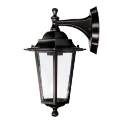 EDM Aplique exterior Zurich em alumínio e vidro e27 60 w sem lâmpada, cor preta, luz descendente