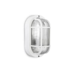 EDM Aplique oval tarragona modelo ip54 1 x e27 40 w 11,4 x 20,2 x 10 cm, branco