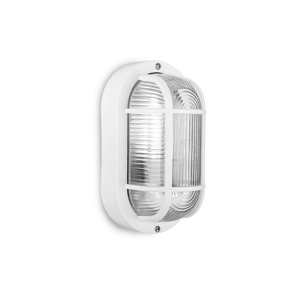 EDM Aplique oval tarragona modelo ip54 1 x e27 40 w 11,4 x 20,2 x 10 cm, branco