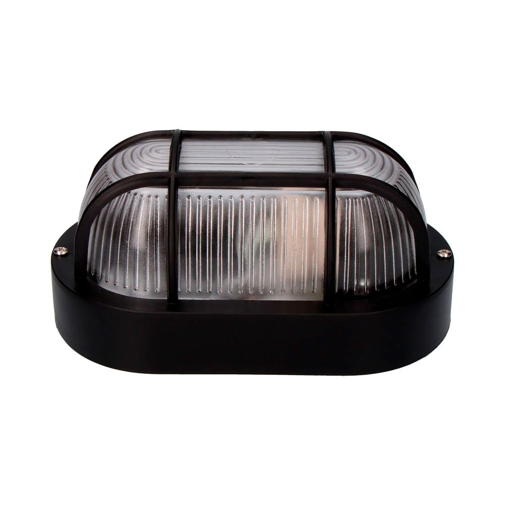 EDM Aplique oval tarragona modelo ip54 1 x e27 40 w 11,4 x 20,2 x 10 cm, preto - Image 2