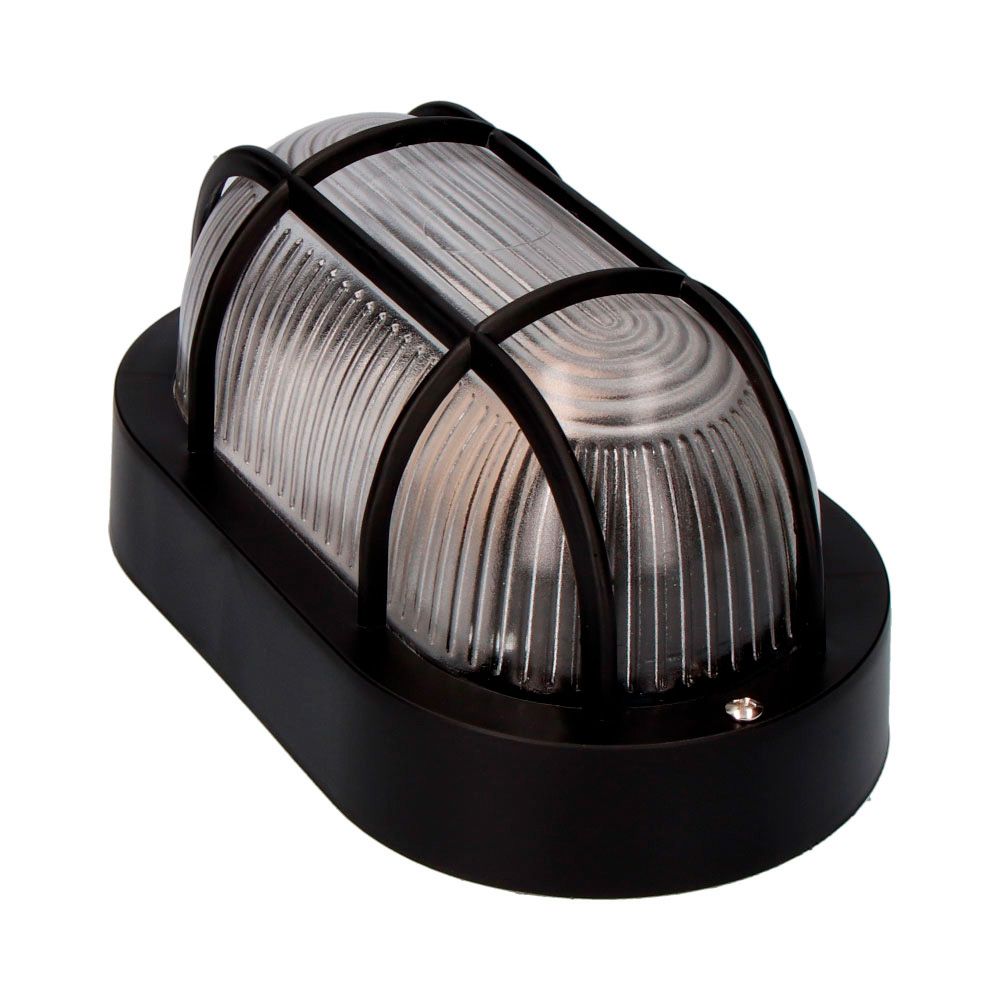 EDM Aplique oval tarragona modelo ip54 1 x e27 40 w 11,4 x 20,2 x 10 cm, preto - Image 3
