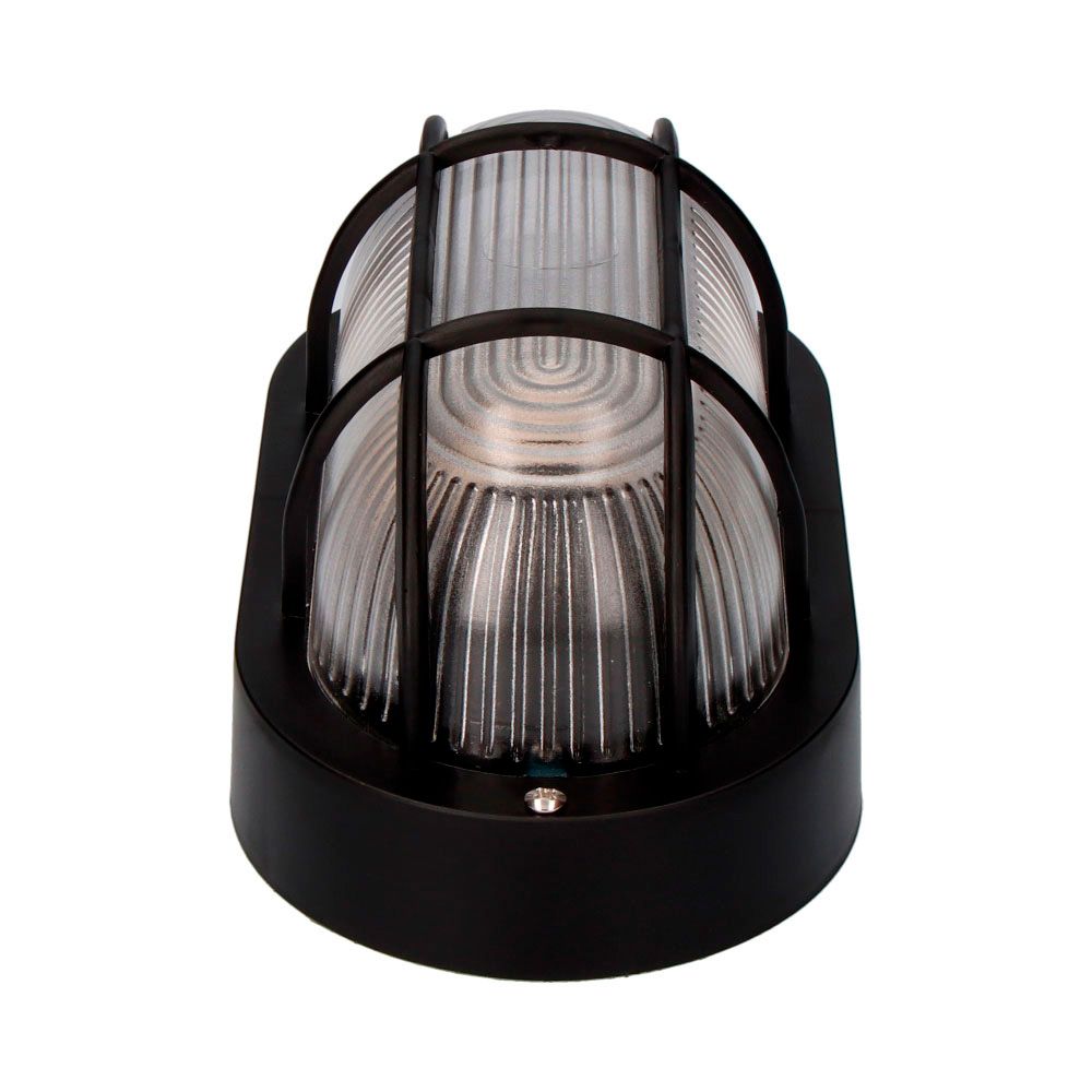 EDM Aplique oval tarragona modelo ip54 1 x e27 40 w 11,4 x 20,2 x 10 cm, preto - Image 4