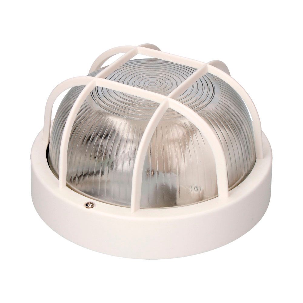EDM Lâmpada redonda tarragona modelo ip54 1 x e27 40 w ø18,5 x 10,4 cm, branca