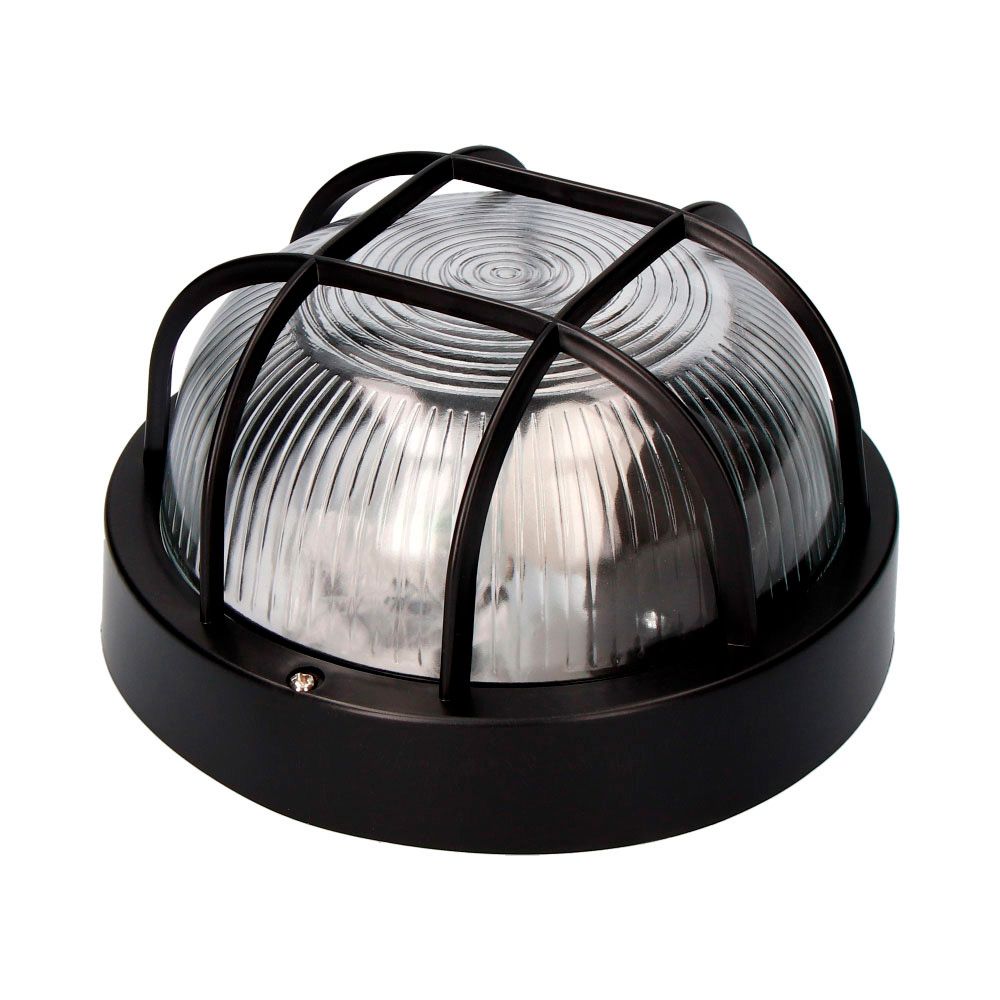 EDM Aplique redondo tarragona modelo ip54 1 x e27 40 w ø18,5 x 10,4 cm, preto