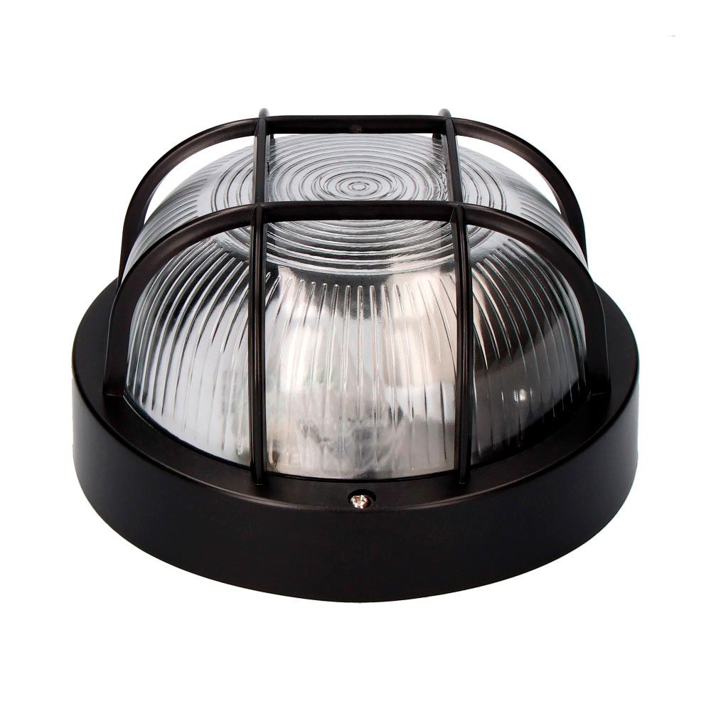 EDM Aplique redondo tarragona modelo ip54 1 x e27 40 w ø18,5 x 10,4 cm, preto - Image 2