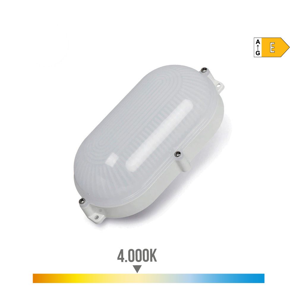 Parede exterior LED oval branco 9W IP65 4000K 212x118x66mm LUZ do DIA