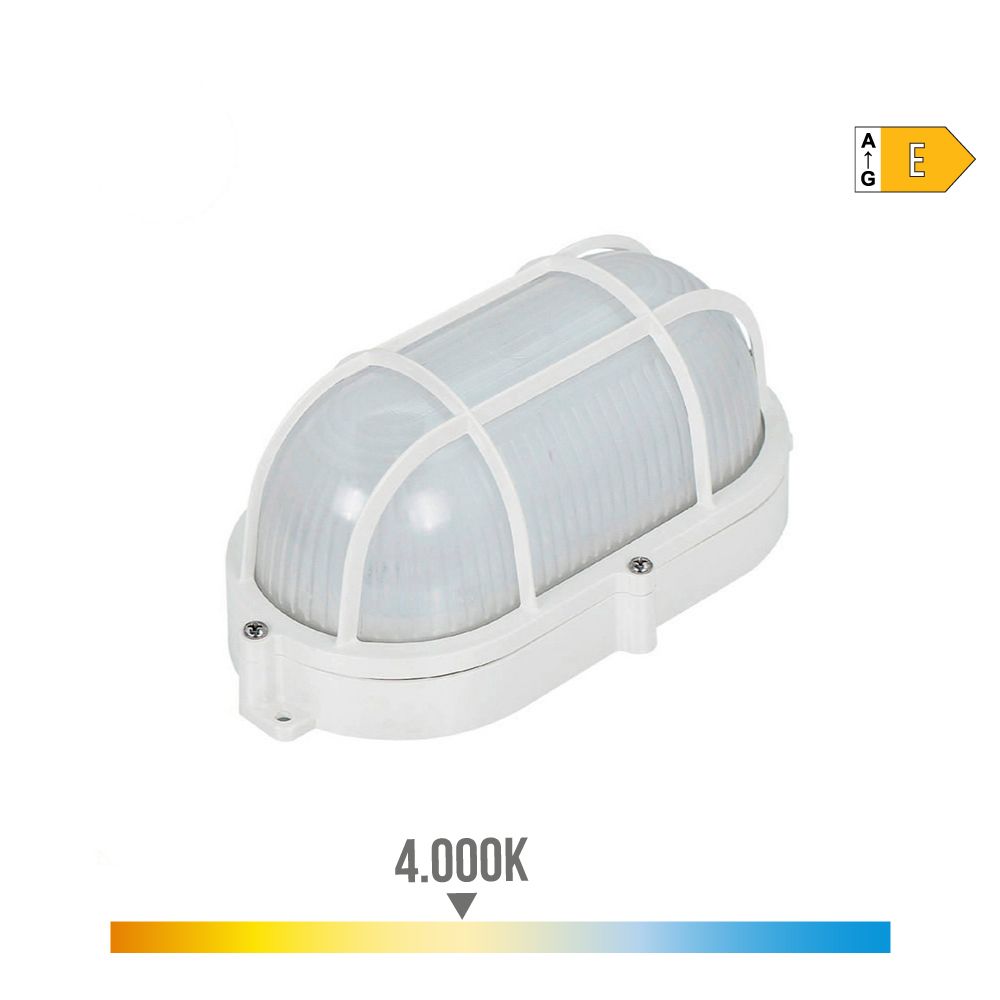 Aparelho de parede de superfície LED oval com grade exterior 9W 1.066lm IP65 4000K 11,8x21,2x9cm