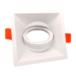 ARO halógeno basculante de embutir, profundo, quadrado, branco, 90 x 90 x 42 mm
