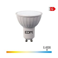 EDM Lâmpada dicróica led regulável gu10 6 w 500 lm 6400 k luz fria ø5 x 5,5 cm