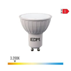 EDM Lâmpada dicróica LED regulável gu10 6 w 500 lm 3200 k luz quente ø5 x 5,5 cm