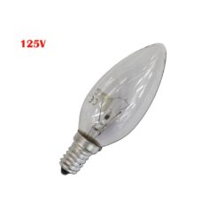 Lâmpada incandescente vela transparente 60W E14 125V (somente USO industrial)