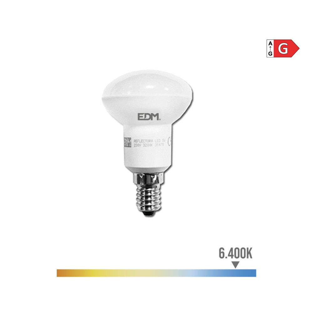 Lâmpada refletora LED R50 E14 5W 400lm 6400K LUZ fria Ø50x86mm EDM