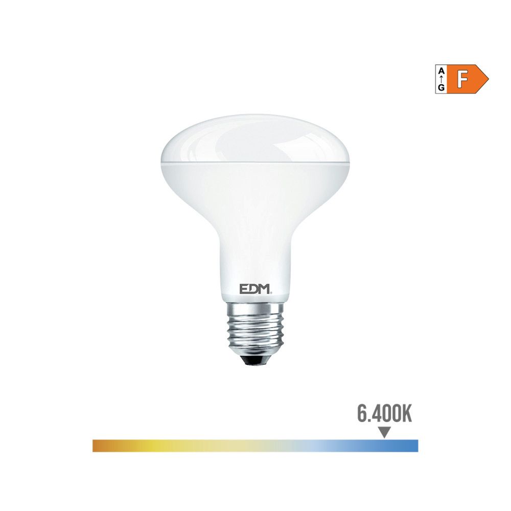Lâmpada refletora LED R90 E27 12W 1154lm 6400K LUZ fria Ø9x12,1cm EDM