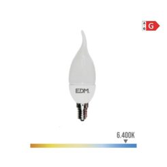 Lâmpada vela bohemia LED E14 5W 400lm 6400K LUZ fria Ø3,5x12cm