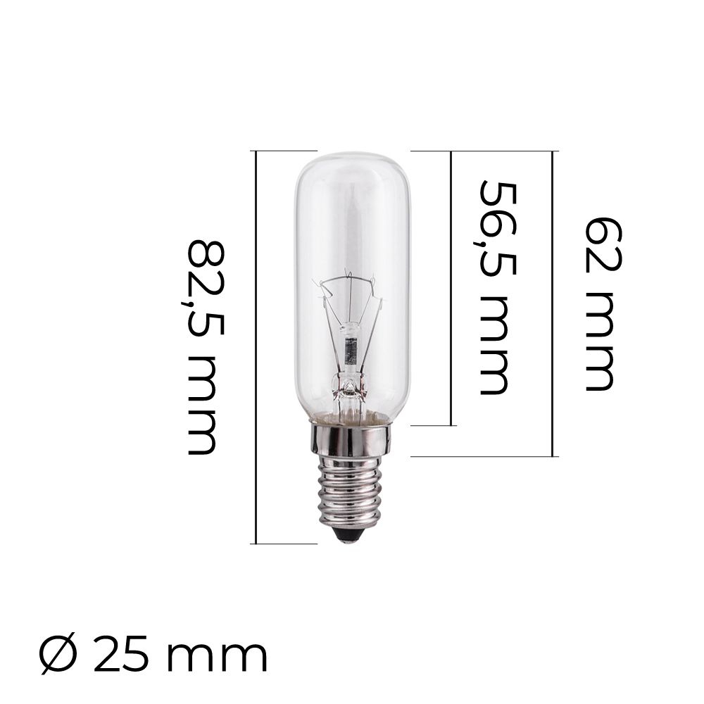 Lâmpada incandescente tubular transparente 25W E14 - Image 2