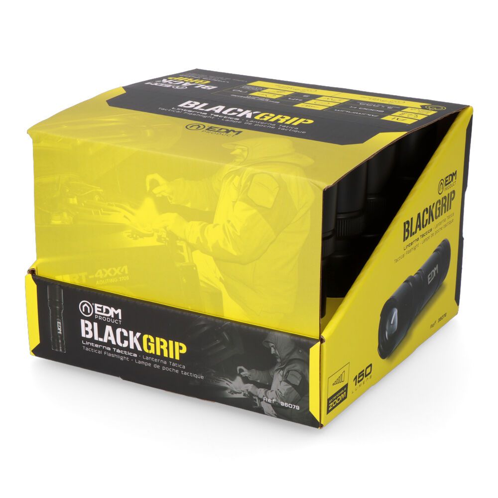 Lanterna LED tática black grip, alumínio, com zoom, 3 x AAA (incluído) 150 LM - Image 9