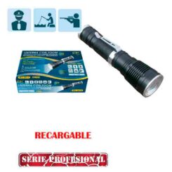 Lanterna mini 1 LED, 10 W, 800 LM, 6500 K, corpo alumínio, recarregável, Ø3,2 x 13 cm