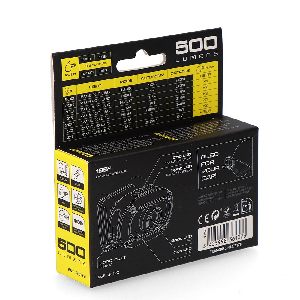 Lanterna frontal LED wildtrack TX2, alumínio, recarregável, 7 + 5 W, 50 x 32 x 37 mm - Image 7