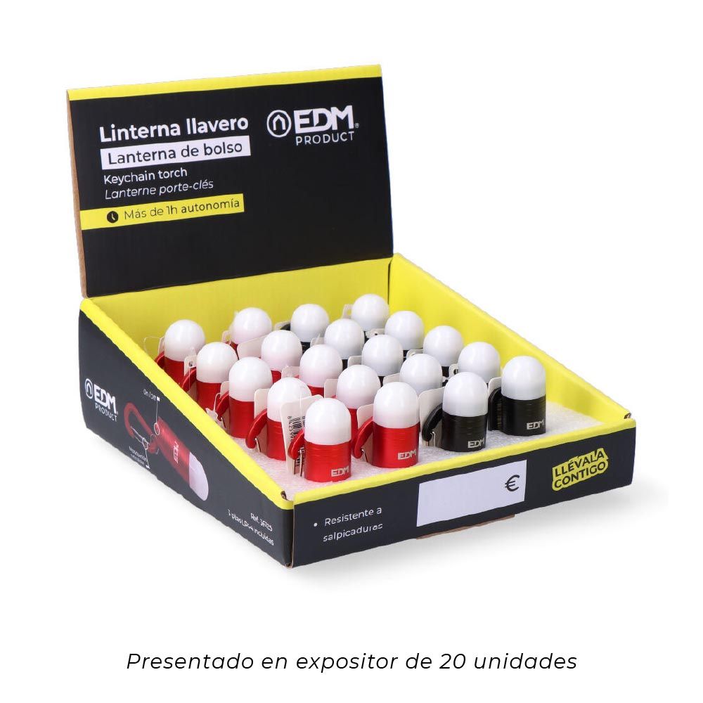 Lanterna LED porta-chaves nanokey, com mosquetão, 3xLR44 incluídas, cores sortidas - Image 6