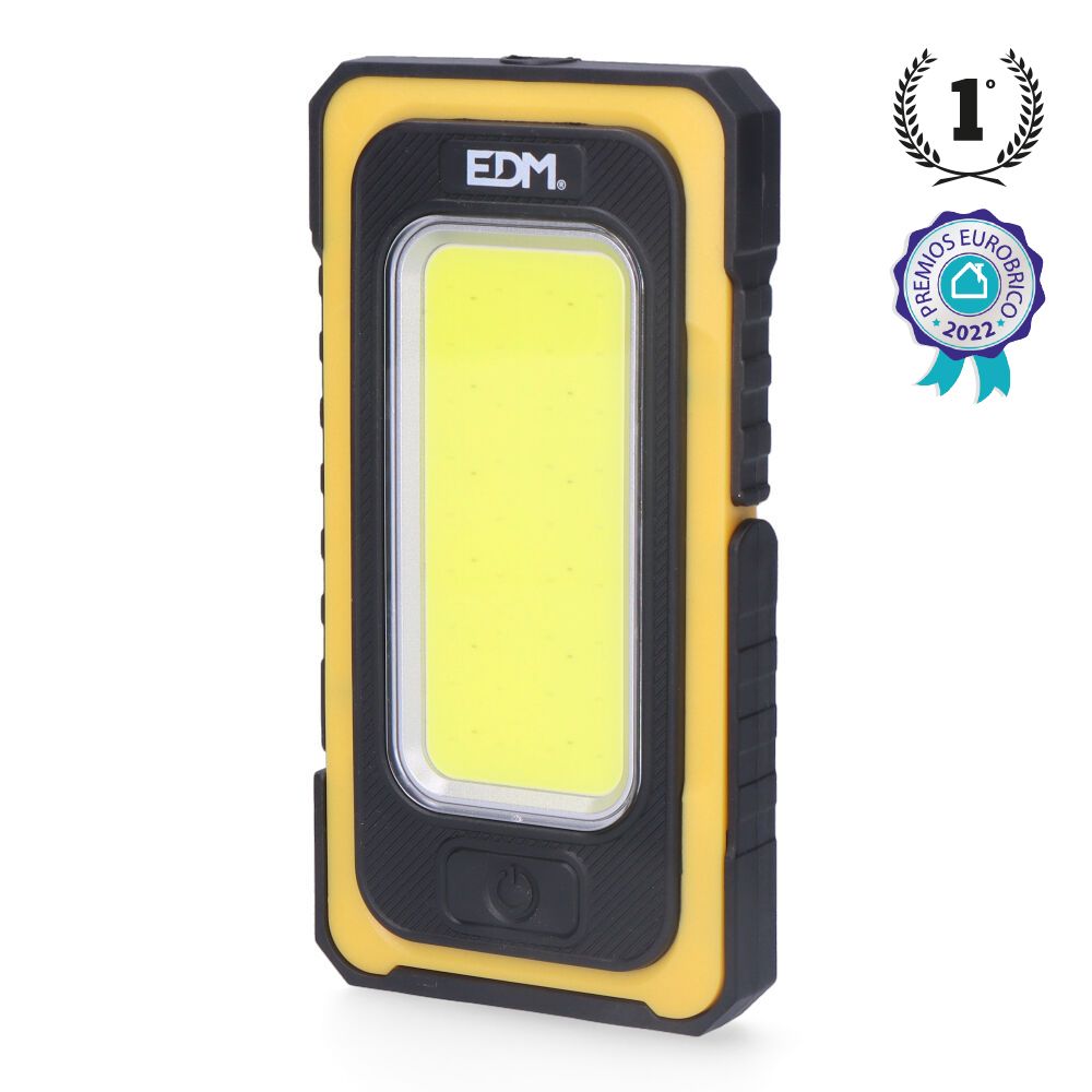 Lanterna LED COB solar force, recarregável, com gancho e íman, 10 W 750 LM